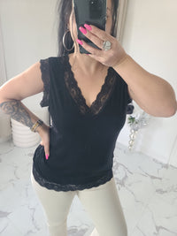 Rouleau débardeur dentelle LOAN noir