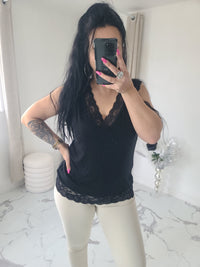 Rouleau débardeur dentelle LOAN noir