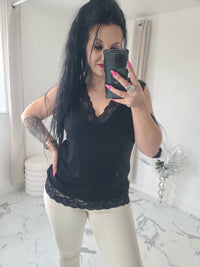 Rouleau débardeur dentelle LOAN noir