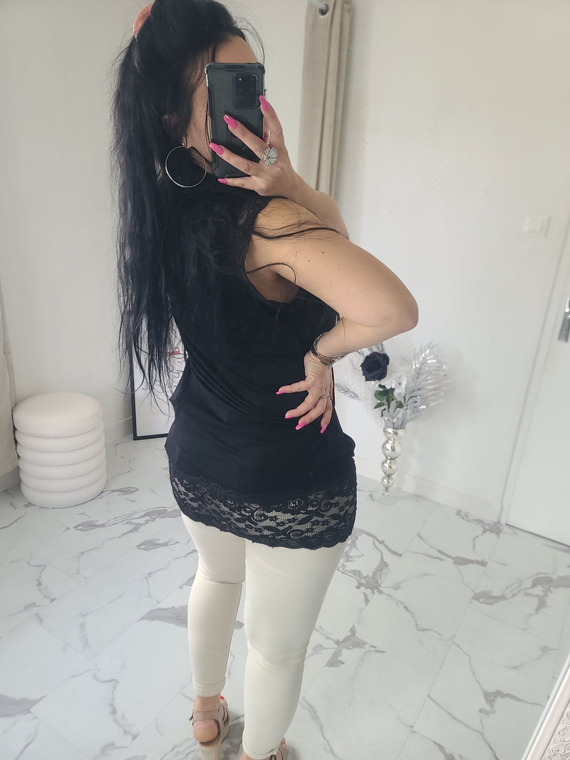 Rouleau débardeur dentelle LOAN noir