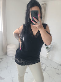 Rouleau débardeur dentelle LOAN noir