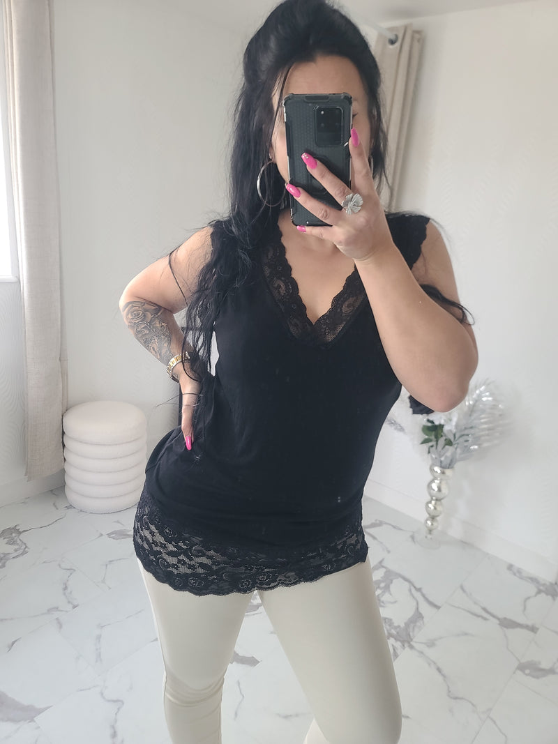 Rouleau débardeur dentelle LOAN noir