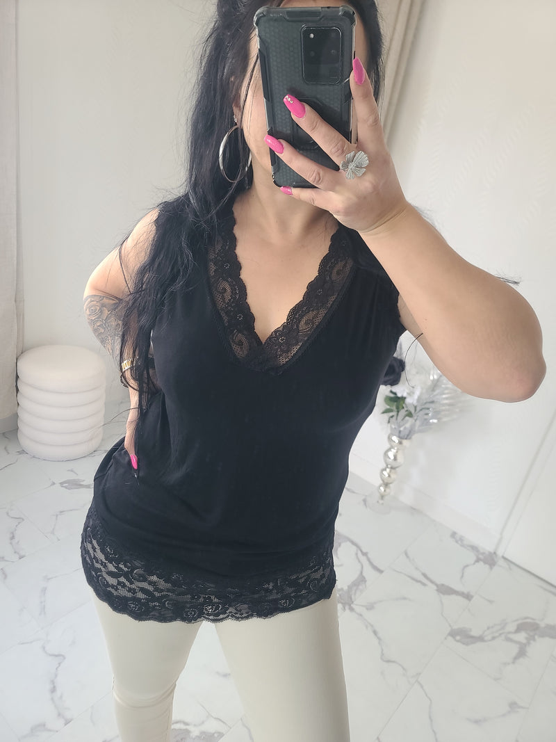 Rouleau débardeur dentelle LOAN noir