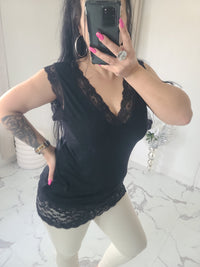 Rouleau débardeur dentelle LOAN noir