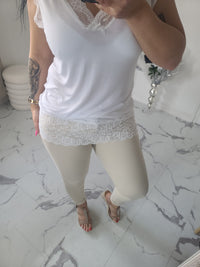 Rouleau débardeur dentelle LOAN blanc