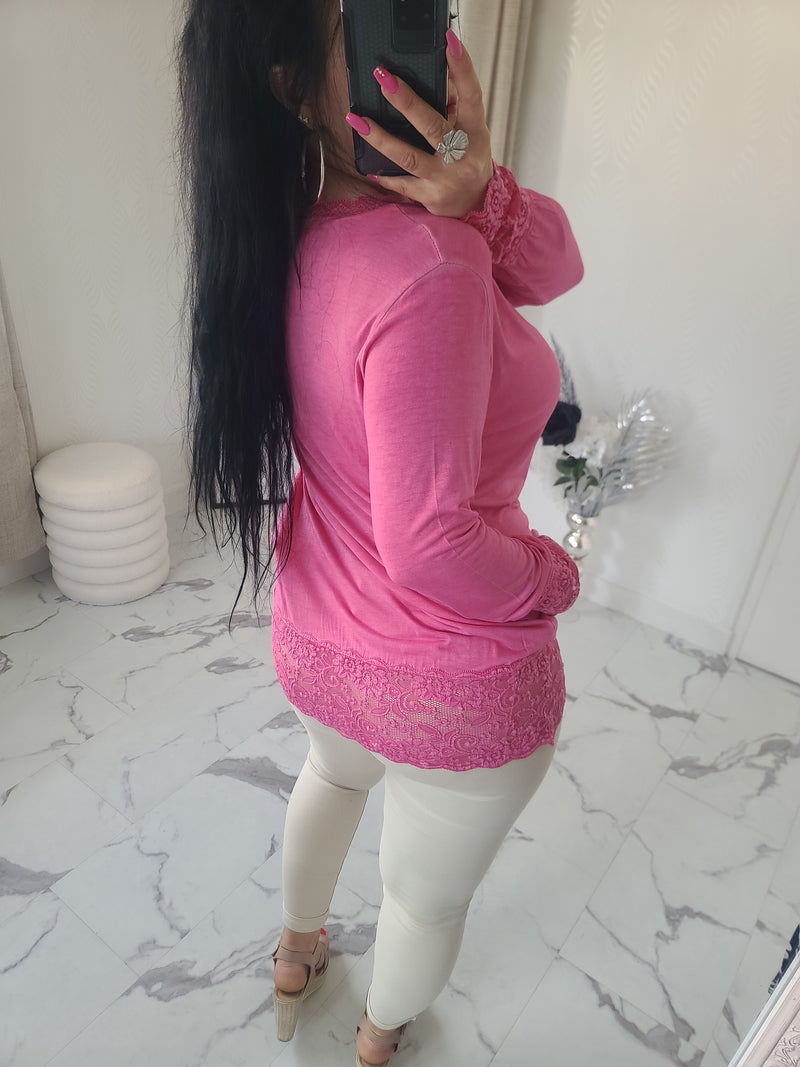 Rouleau dentelle LOAN fuchsia