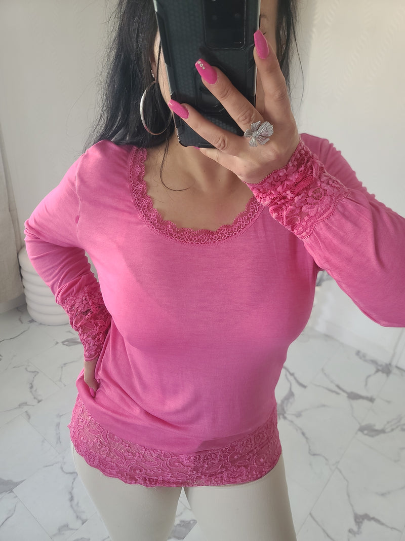 Rouleau dentelle LOAN fuchsia