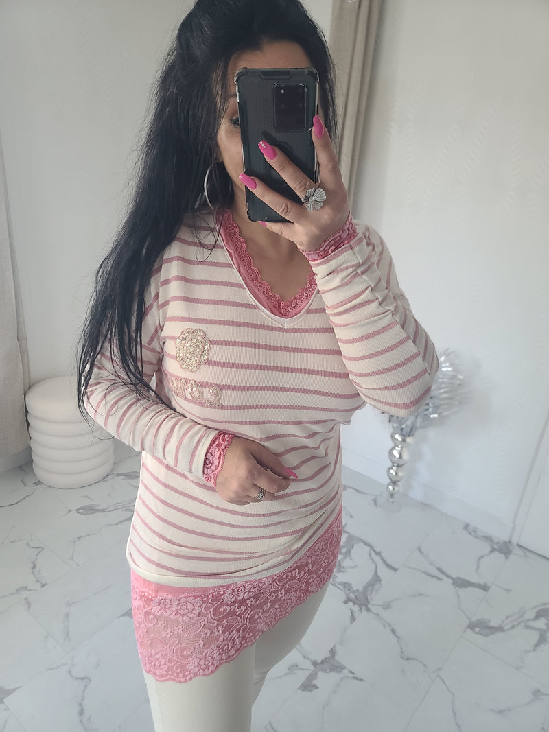 Rouleau dentelle LOAN corail