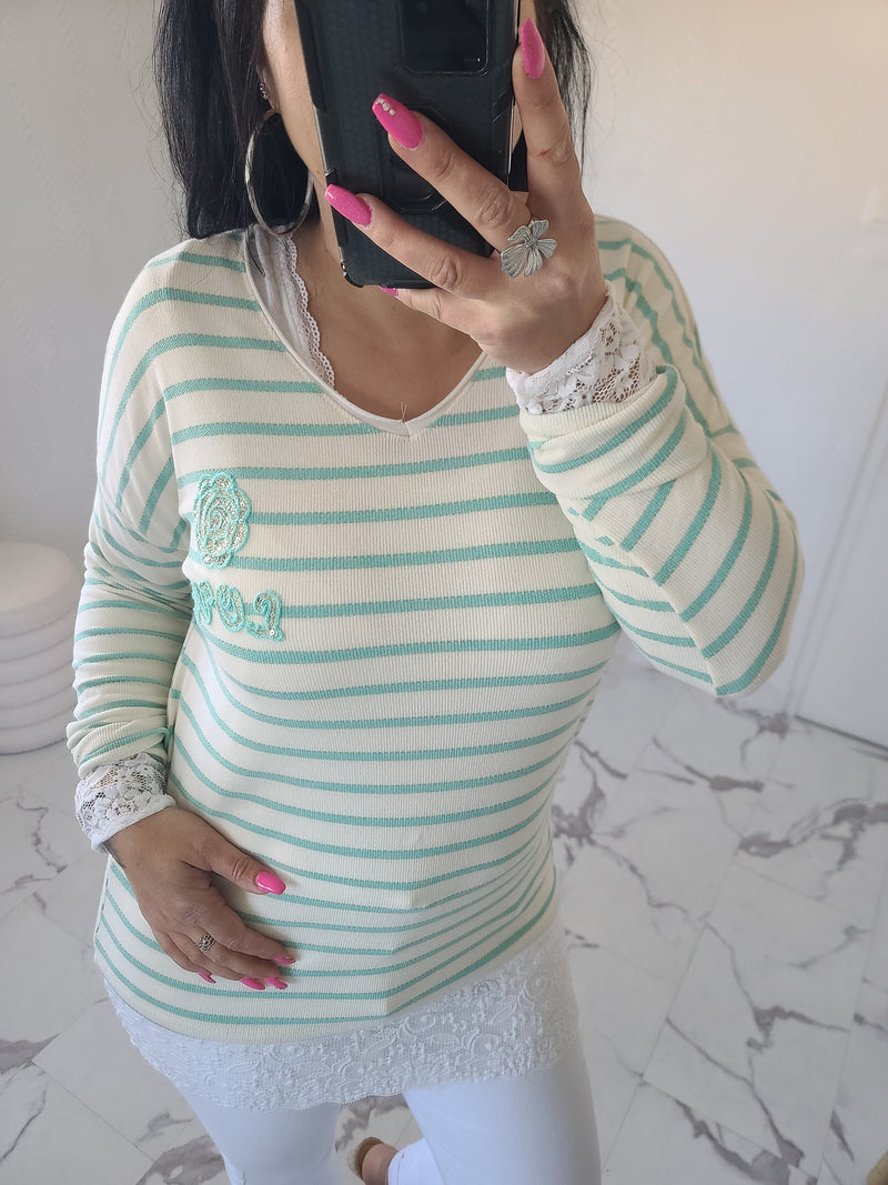 T-shirt ROSA vert d'eau