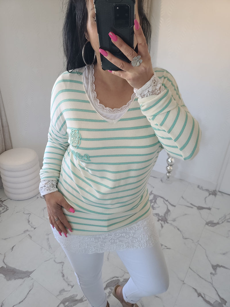 T-shirt ROSA vert d'eau