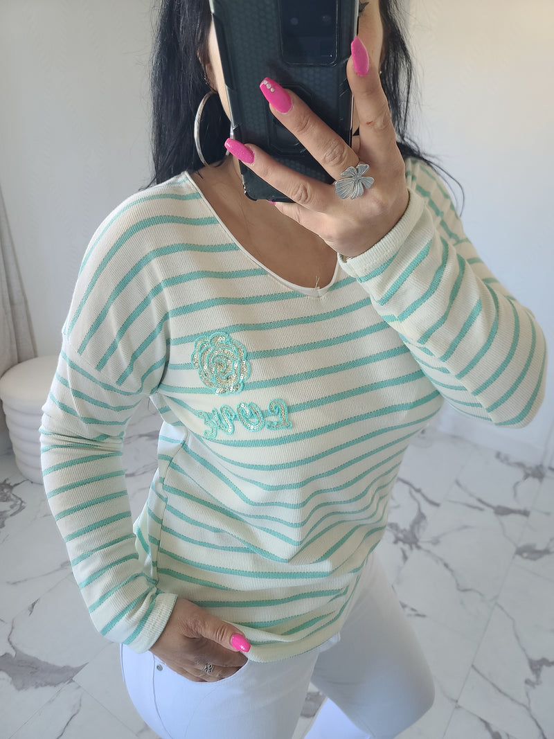 T-shirt ROSA vert d'eau