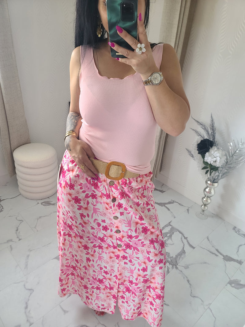 Jupe longue ESMEE rose