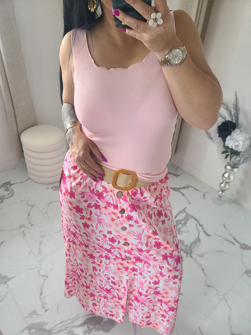 Jupe longue ESMEE rose