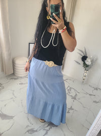 Jupe longue MAÏWENN bleu ciel