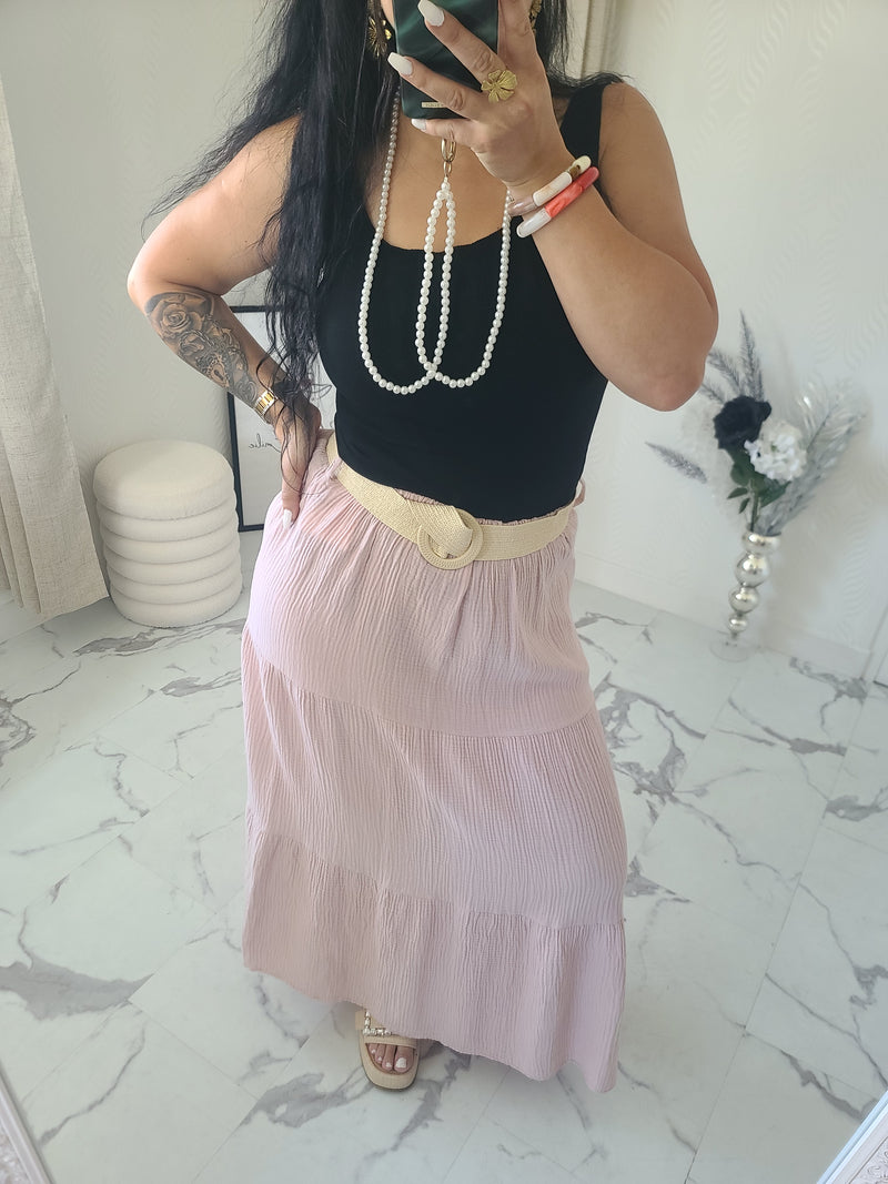 Jupe longue MAÏWENN rose