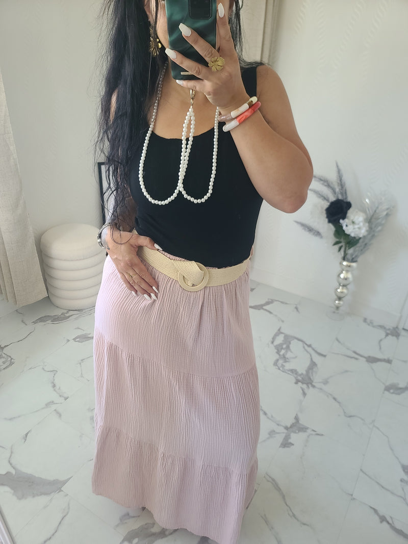 Jupe longue MAÏWENN rose