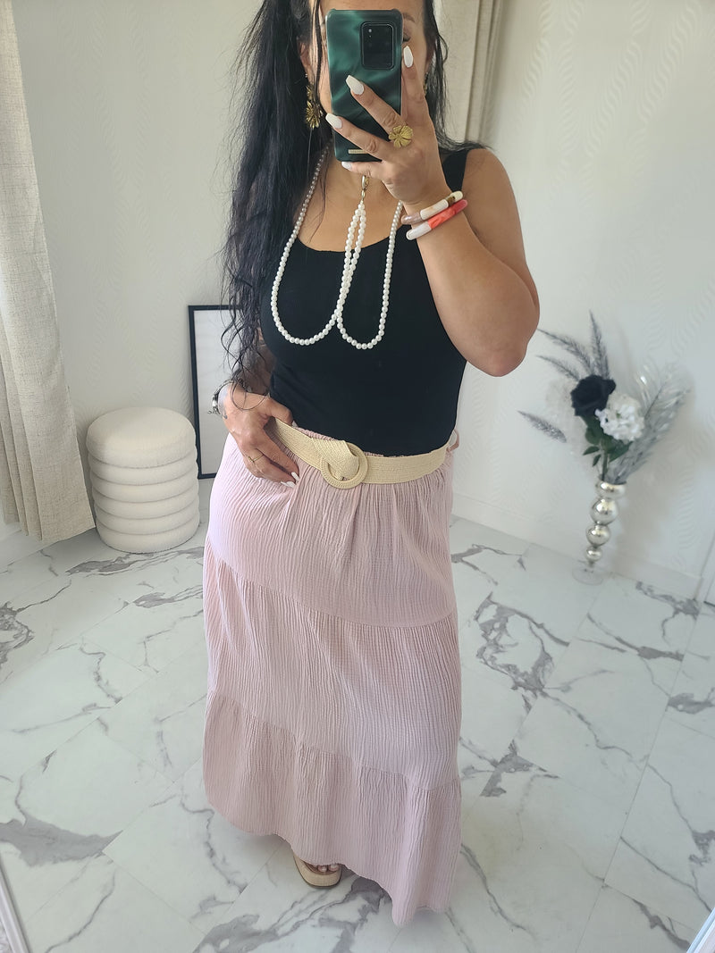 Jupe longue MAÏWENN rose