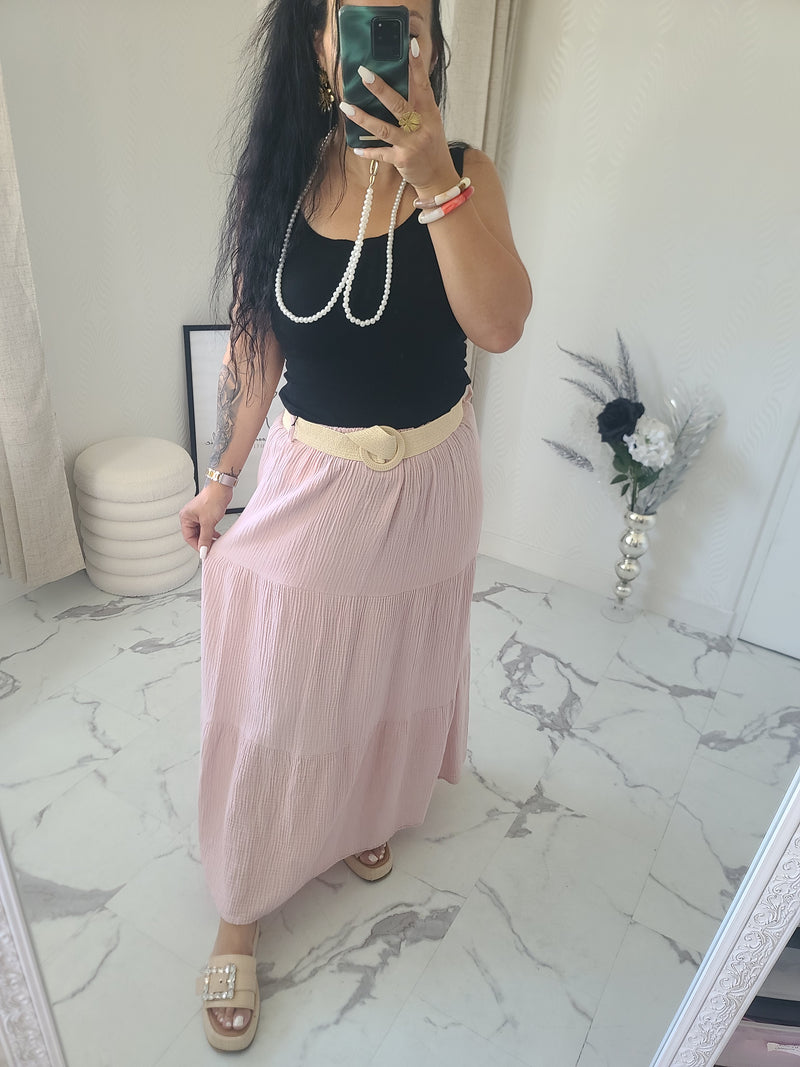 Jupe longue MAÏWENN rose