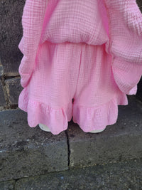 Jupe-short en gaze de coton LYRA rose