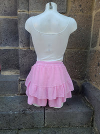 Jupe-short en gaze de coton LYRA rose