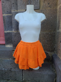 Jupe-short en gaze de coton LYRA orange