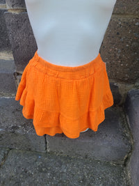 Jupe-short en gaze de coton LYRA orange