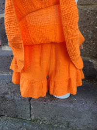 Jupe-short en gaze de coton LYRA orange