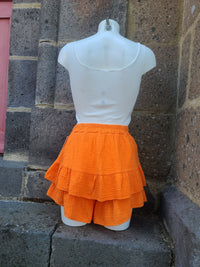 Jupe-short en gaze de coton LYRA orange