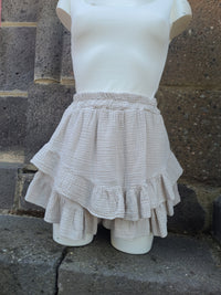 Jupe-short en gaze de coton LYRA beige