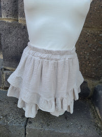 Jupe-short en gaze de coton LYRA beige