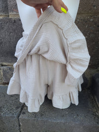 Jupe-short en gaze de coton LYRA beige