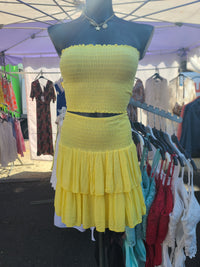 Ensemble bandeau + jupe/short LEO jaune
