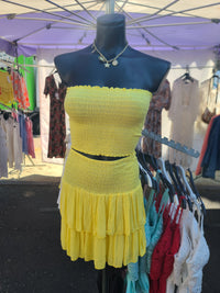 Ensemble bandeau + jupe/short LEO jaune