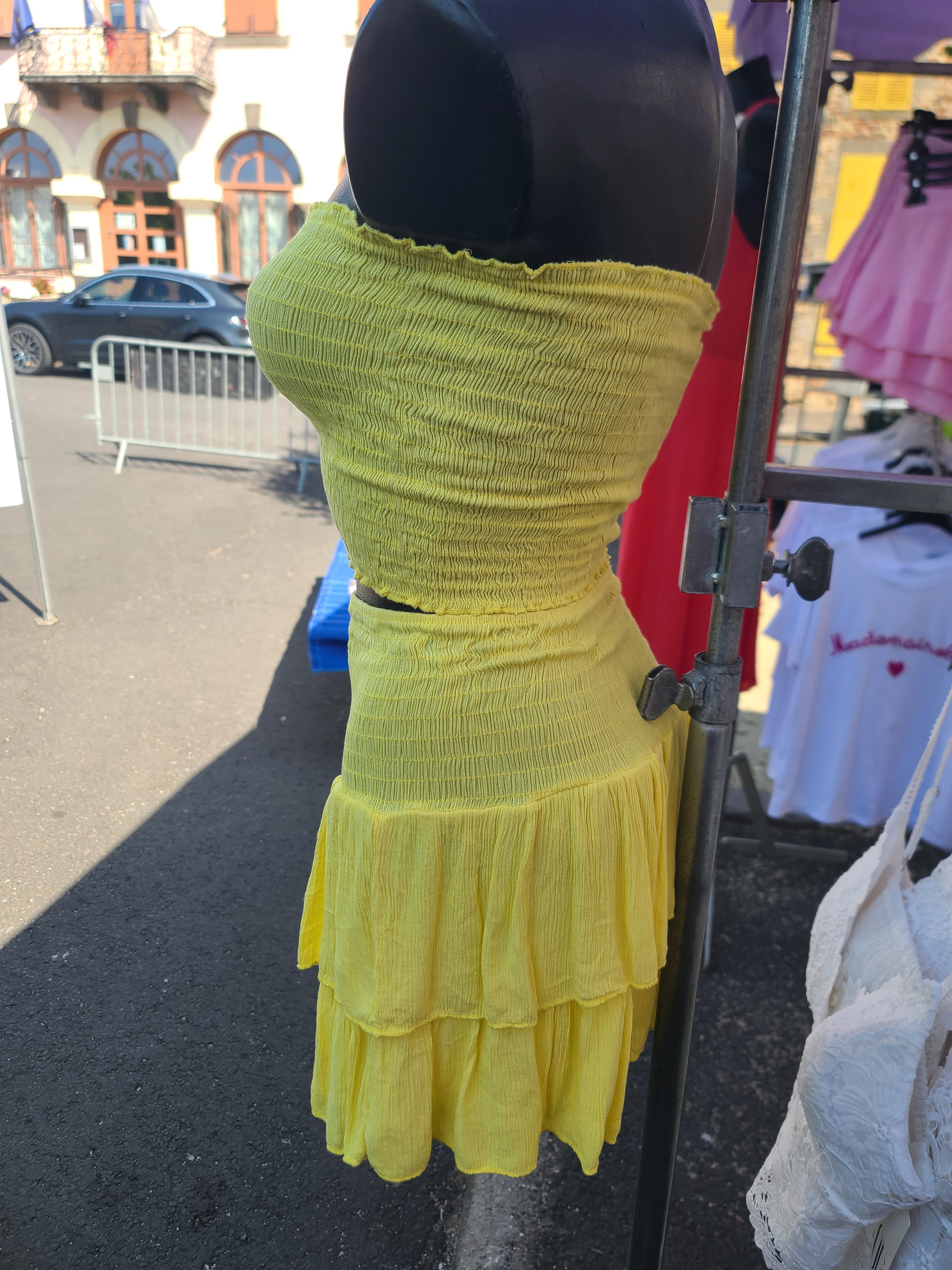 Ensemble bandeau + jupe/short LEO jaune