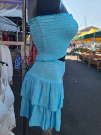 Ensemble bandeau + jupe/short LEO bleu