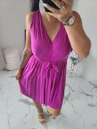 Robe courte AGNES magenta