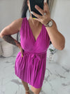 Robe courte AGNES magenta