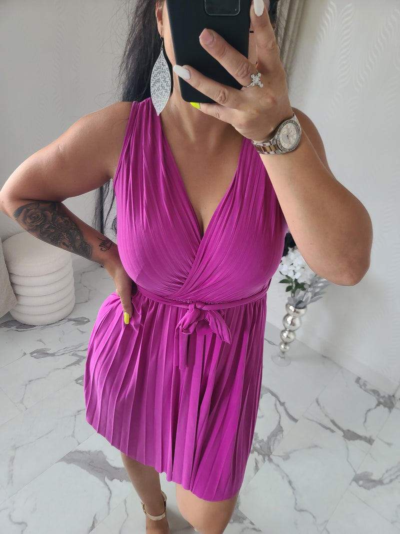 Robe courte AGNES magenta