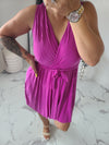 Robe courte AGNES magenta