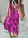Robe courte AGNES magenta