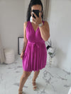 Robe courte AGNES magenta