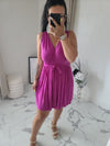 Robe courte AGNES magenta