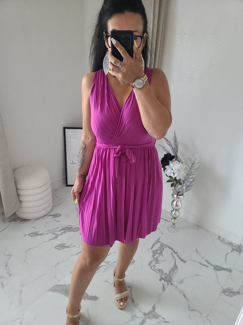 Robe courte AGNES magenta