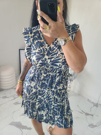 Robe imprimée DAPHNEE marine