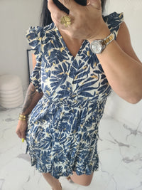 Robe imprimée DAPHNEE marine