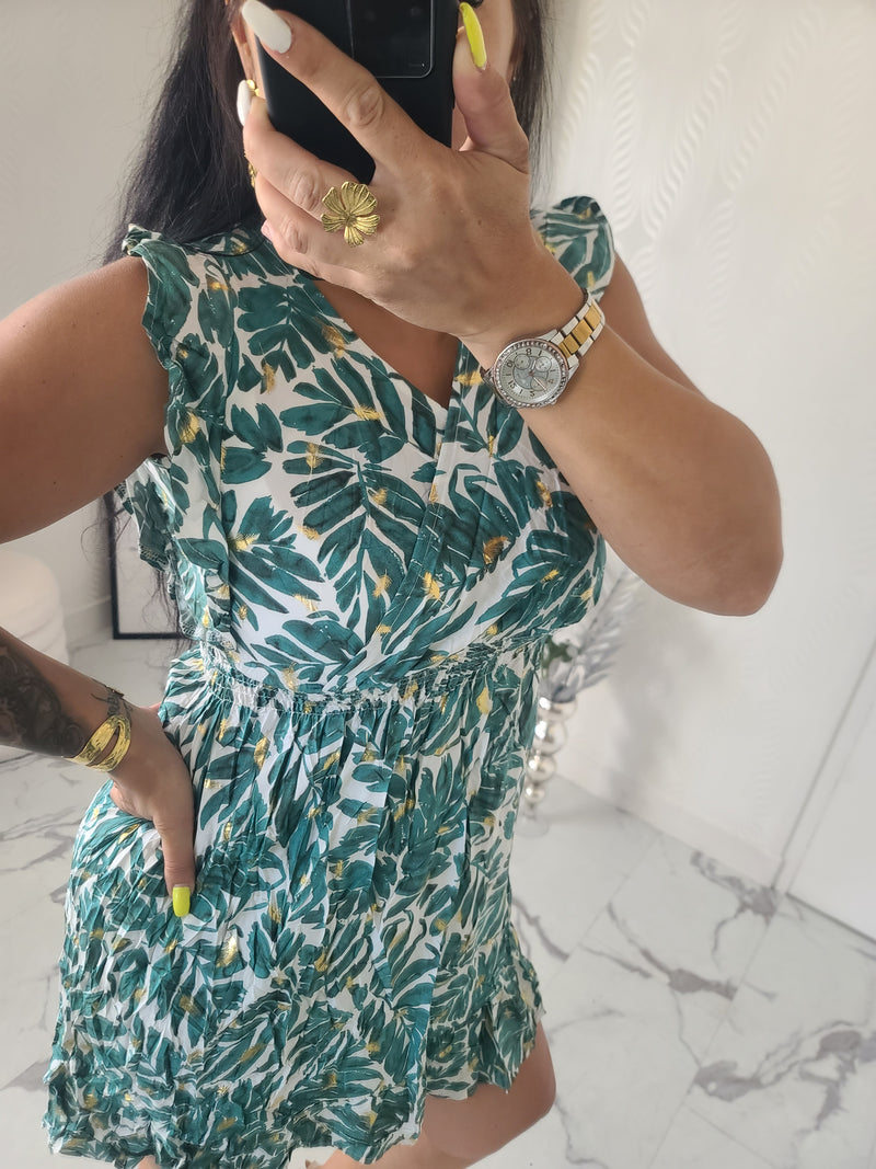 Robe imprimée DAPHNEE vert