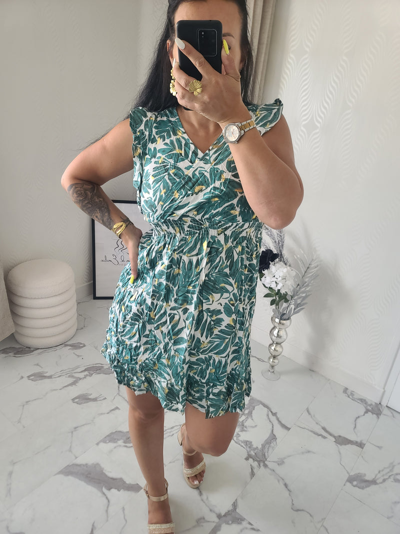 Robe imprimée DAPHNEE vert