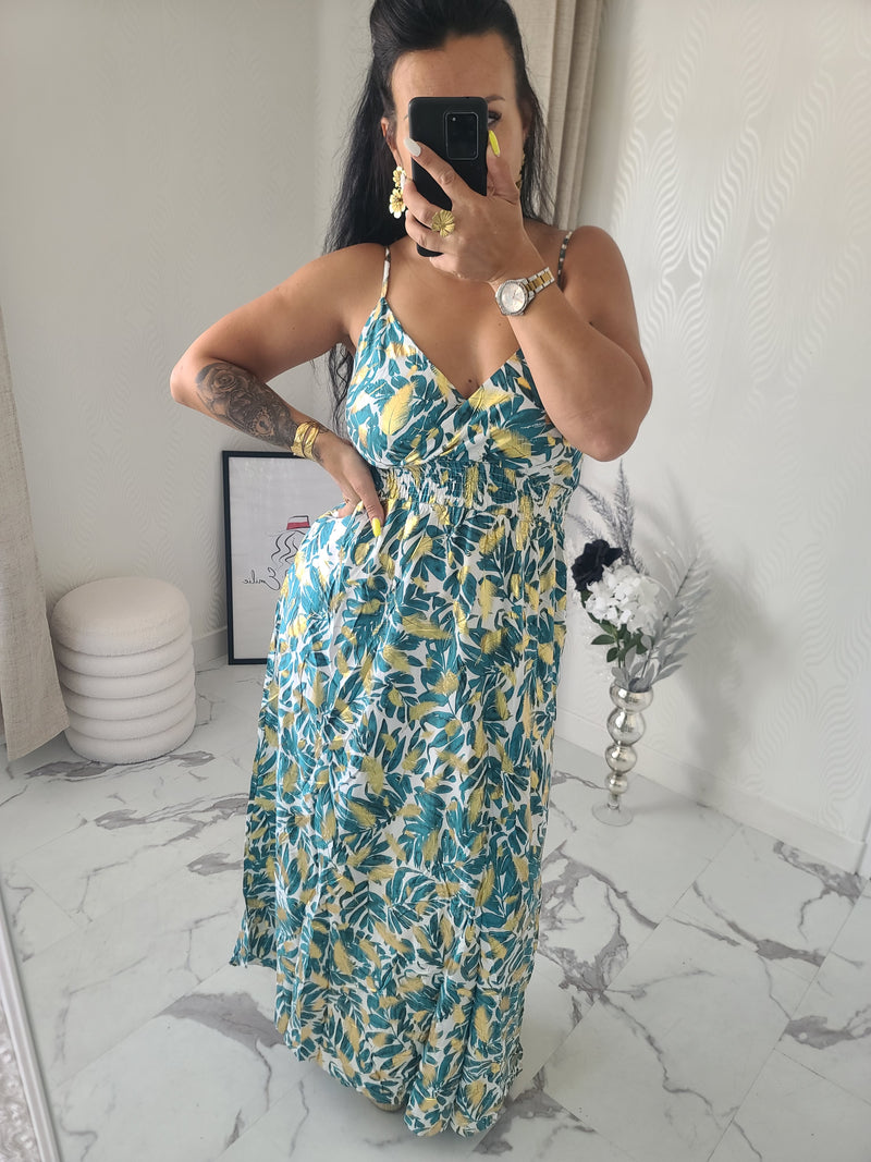 Robe imprimée GUILIA2 verte