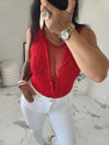 Body CONSTANT en dentelle rouge