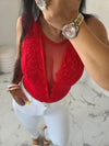 Body CONSTANT en dentelle rouge